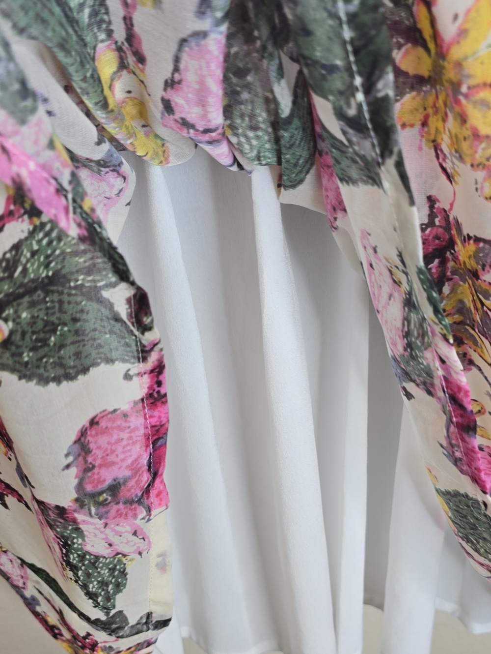 Liza Luxe Floral Button-Front Pink & Yellow Women's Midi Dress Size 3X - Picture 6 of 8